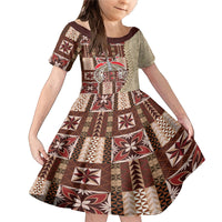 Samoa Tapau Family Matching Mermaid Dress and Hawaiian Shirt Samoan Siapo Pattern - Wonder Print Shop