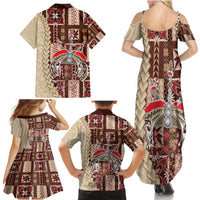 Samoa Tapau Family Matching Summer Maxi Dress and Hawaiian Shirt Samoan Siapo Pattern - Wonder Print Shop