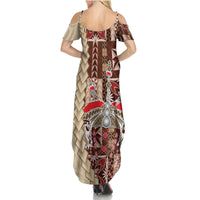 Samoa Tapau Family Matching Summer Maxi Dress and Hawaiian Shirt Samoan Siapo Pattern - Wonder Print Shop