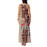 Samoa Tapau Family Matching Tank Maxi Dress and Hawaiian Shirt Samoan Siapo Pattern - Wonder Print Shop