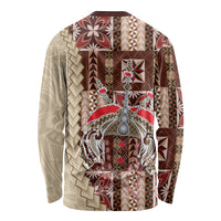 Samoa Tapau Long Sleeve Shirt Samoan Siapo Pattern - Wonder Print Shop