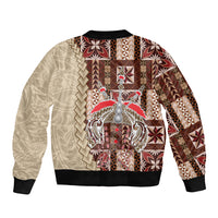 Samoa Tapau Sleeve Zip Bomber Jacket Samoan Siapo Pattern - Wonder Print Shop