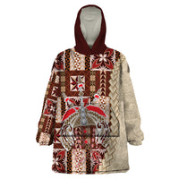 Samoa Tapau Wearable Blanket Hoodie Samoan Siapo Pattern - Wonder Print Shop