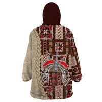 Samoa Tapau Wearable Blanket Hoodie Samoan Siapo Pattern - Wonder Print Shop