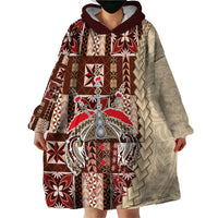 Samoa Tapau Wearable Blanket Hoodie Samoan Siapo Pattern - Wonder Print Shop