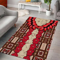 Samoa Siapo Area Rug Tapa Pattern Mix Ula Fala Hibiscus - Wonder Print Shop