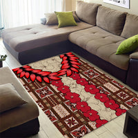 Samoa Siapo Area Rug Tapa Pattern Mix Ula Fala Hibiscus - Wonder Print Shop