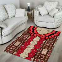 Samoa Siapo Area Rug Tapa Pattern Mix Ula Fala Hibiscus - Wonder Print Shop
