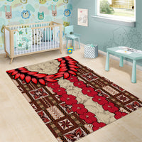 Samoa Siapo Area Rug Tapa Pattern Mix Ula Fala Hibiscus - Wonder Print Shop
