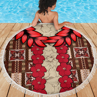 Samoa Siapo Beach Blanket Tapa Pattern Mix Ula Fala Hibiscus - Wonder Print Shop