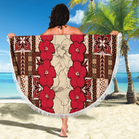 Samoa Siapo Beach Blanket Tapa Pattern Mix Ula Fala Hibiscus - Wonder Print Shop