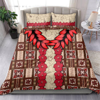 Samoa Siapo Bedding Set Tapa Pattern Mix Ula Fala Hibiscus - Wonder Print Shop