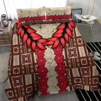 Samoa Siapo Bedding Set Tapa Pattern Mix Ula Fala Hibiscus - Wonder Print Shop
