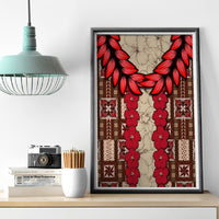 Samoa Siapo Canvas Wall Art Tapa Pattern Mix Ula Fala Hibiscus - Wonder Print Shop