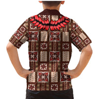 Samoa Siapo Family Matching Mermaid Dress and Hawaiian Shirt Tapa Pattern Mix Ula Fala Hibiscus - Wonder Print Shop