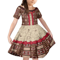 Samoa Siapo Family Matching Mermaid Dress and Hawaiian Shirt Tapa Pattern Mix Ula Fala Hibiscus - Wonder Print Shop