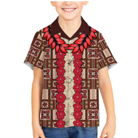 Samoa Siapo Family Matching Mermaid Dress and Hawaiian Shirt Tapa Pattern Mix Ula Fala Hibiscus - Wonder Print Shop