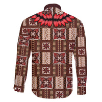 Samoa Siapo Family Matching Off Shoulder Short Dress and Hawaiian Shirt Tapa Pattern Mix Ula Fala Hibiscus - Wonder Print Shop