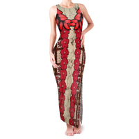 Samoa Siapo Family Matching Tank Maxi Dress and Hawaiian Shirt Tapa Pattern Mix Ula Fala Hibiscus - Wonder Print Shop