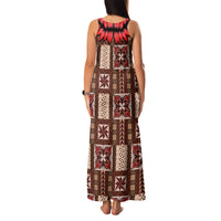 Samoa Siapo Family Matching Tank Maxi Dress and Hawaiian Shirt Tapa Pattern Mix Ula Fala Hibiscus - Wonder Print Shop
