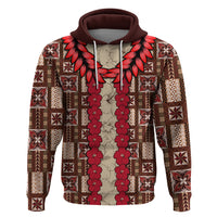 Samoa Siapo Hoodie Tapa Pattern Mix Ula Fala Hibiscus - Wonder Print Shop