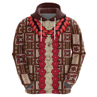 Samoa Siapo Hoodie Tapa Pattern Mix Ula Fala Hibiscus - Wonder Print Shop