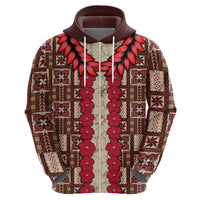 Samoa Siapo Hoodie Tapa Pattern Mix Ula Fala Hibiscus - Wonder Print Shop