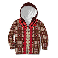 Samoa Siapo Kid Hoodie Tapa Pattern Mix Ula Fala Hibiscus - Wonder Print Shop