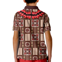 Samoa Siapo Kid Polo Shirt Tapa Pattern Mix Ula Fala Hibiscus - Wonder Print Shop