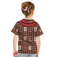Samoa Siapo Kid T Shirt Tapa Pattern Mix Ula Fala Hibiscus - Wonder Print Shop