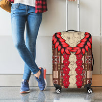 Samoa Siapo Luggage Cover Tapa Pattern Mix Ula Fala Hibiscus - Wonder Print Shop
