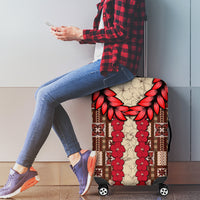 Samoa Siapo Luggage Cover Tapa Pattern Mix Ula Fala Hibiscus - Wonder Print Shop