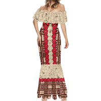 Samoa Siapo Mermaid Dress Tapa Pattern Mix Ula Fala Hibiscus - Wonder Print Shop