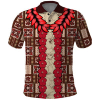 Samoa Siapo Polo Shirt Tapa Pattern Mix Ula Fala Hibiscus - Wonder Print Shop