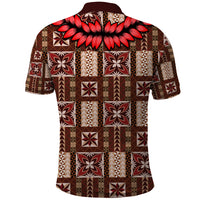 Samoa Siapo Polo Shirt Tapa Pattern Mix Ula Fala Hibiscus - Wonder Print Shop