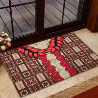 Samoa Siapo Rubber Doormat Tapa Pattern Mix Ula Fala Hibiscus - Wonder Print Shop