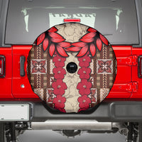 Samoa Siapo Spare Tire Cover Tapa Pattern Mix Ula Fala Hibiscus - Wonder Print Shop