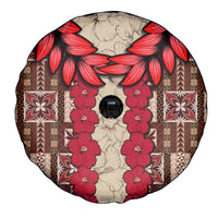 Samoa Siapo Spare Tire Cover Tapa Pattern Mix Ula Fala Hibiscus - Wonder Print Shop
