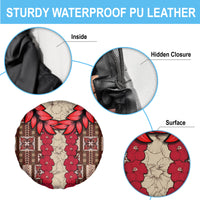 Samoa Siapo Spare Tire Cover Tapa Pattern Mix Ula Fala Hibiscus - Wonder Print Shop