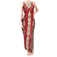 Samoa Siapo Tank Maxi Dress Tapa Pattern Mix Ula Fala Hibiscus - Wonder Print Shop