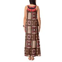Samoa Siapo Tank Maxi Dress Tapa Pattern Mix Ula Fala Hibiscus - Wonder Print Shop