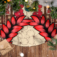 Samoa Siapo Tree Skirt Tapa Pattern Mix Ula Fala Hibiscus - Wonder Print Shop