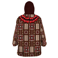 Samoa Siapo Wearable Blanket Hoodie Tapa Pattern Mix Ula Fala Hibiscus - Wonder Print Shop