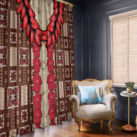 Samoa Siapo Window Curtain Tapa Pattern Mix Ula Fala Hibiscus - Wonder Print Shop