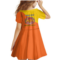 Personalised Bhutan National Day Family Matching Mermaid Dress and Hawaiian Shirt Coat Of Arms Mix Flag Style - Wonder Print Shop