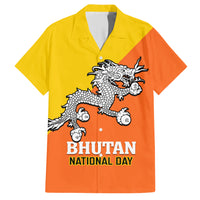 Personalised Bhutan National Day Hawaiian Shirt Coat Of Arms Mix Flag Style - Wonder Print Shop