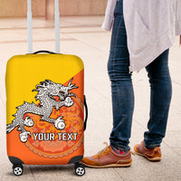 Personalised Bhutan National Day Luggage Cover Coat Of Arms Mix Flag Style - Wonder Print Shop