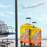 Personalised Bhutan National Day Luggage Cover Coat Of Arms Mix Flag Style - Wonder Print Shop