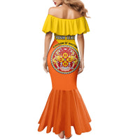 Personalised Bhutan National Day Mermaid Dress Coat Of Arms Mix Flag Style - Wonder Print Shop