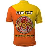 Personalised Bhutan National Day Polo Shirt Coat Of Arms Mix Flag Style - Wonder Print Shop